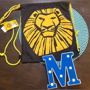 Disney Lion King Drawstring Bag - Black and Yellow, New with Tag